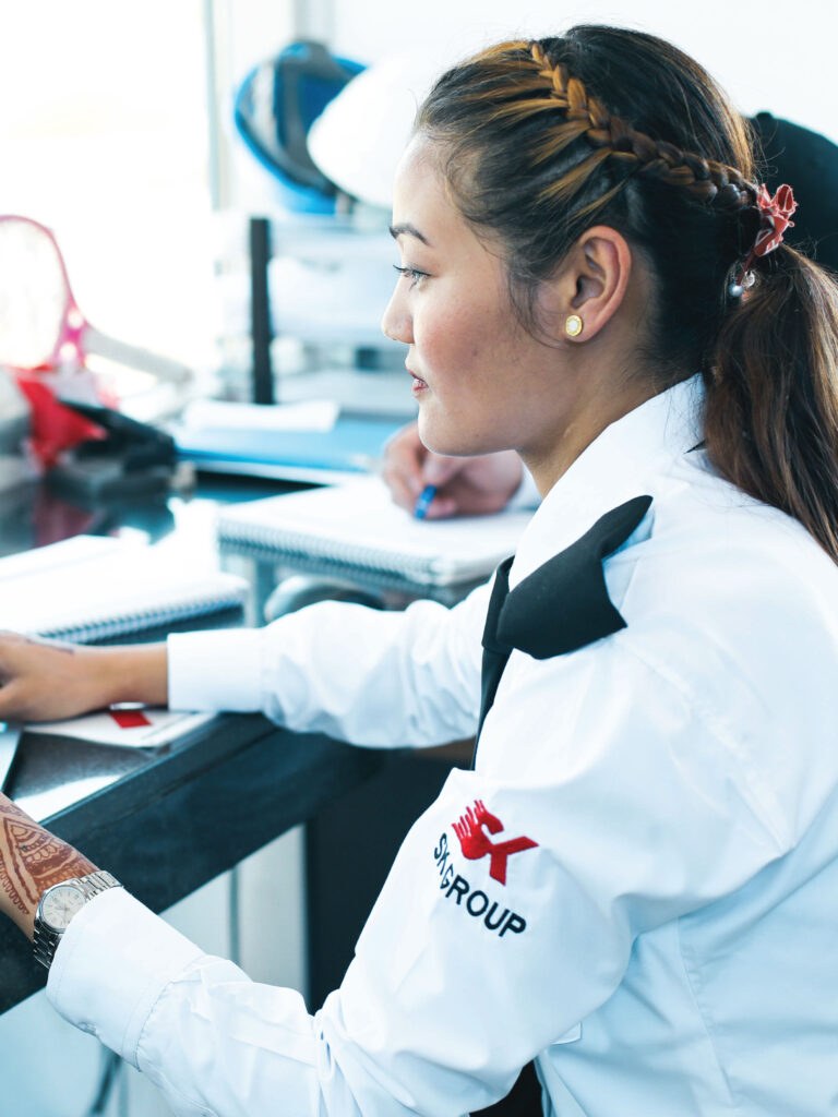 Member of the team at work